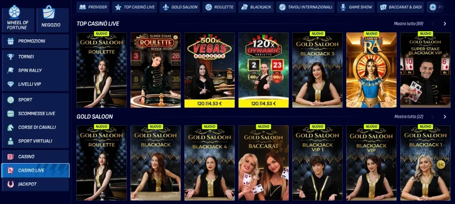 Betscore casinò live